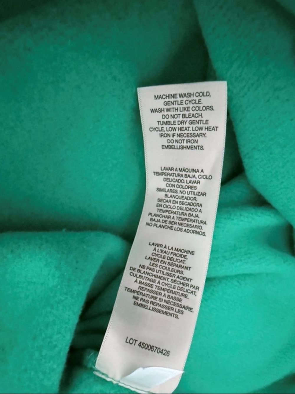 NWT Esprit Women's Logo Fleece Crewneck Sweatshirt Green White Retro Medium - Picture 7 of 7